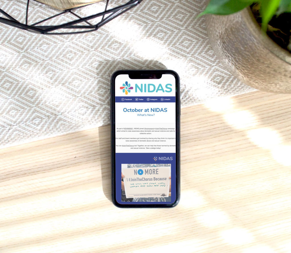 NIDAS Newsletter on phone